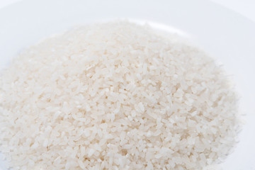 white rice, natural long rice grain for background and texture