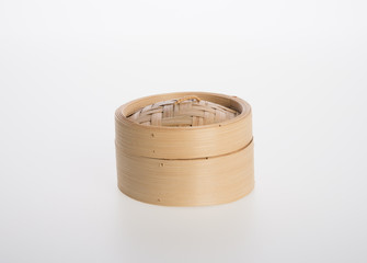 Chinese Bamboo Steamed or Bamboo Steamed for dimsum on background.