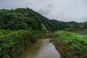 Fototapeta na wymiar 秋の夷隅川の風景