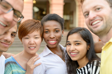 Group portrait of multicultural young people