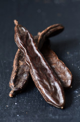 Ripe carob pods