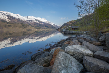 View of S&oslash;rfjord, Branch of Hardengerfjord, Hordaland, Norway