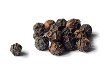 Close-up of black peppercorns