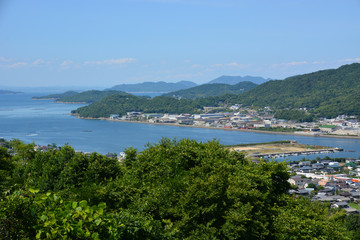 Naklejka na ściany i meble 屋島　Aerial view of Yashima, Setouchi, Kagawa, Japan