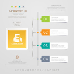 Infographics design template with icons, process diagram, vector eps10 illustration