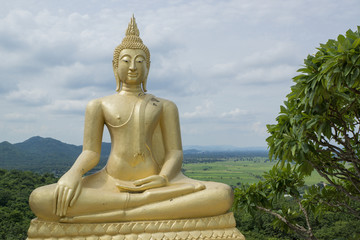 Golden Buddha on the hill Thailand