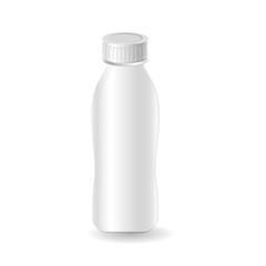 Plastic template milk bottle, yogurt. Blank packaging isolated on white background. Package template. mock-up