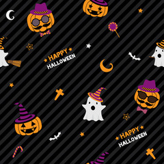 Halloween seamless pattern black