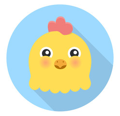 Obraz premium Huhn Flat Design Vektor Grafik Illustration Icon