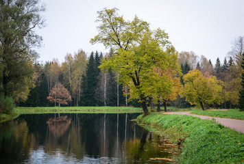 Fototapeta na wymiar Autumn scenery in Europe