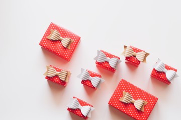 Obraz premium gift boxes over isolated background,copy space.