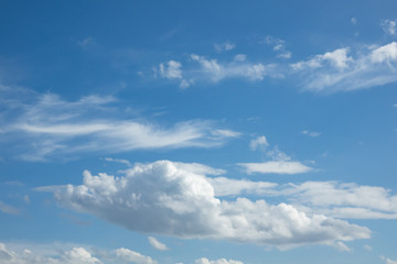 Clouds in blue sky in a clear day