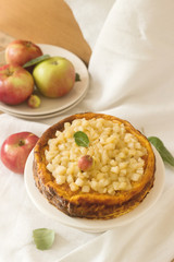Delicate apple cheesecake