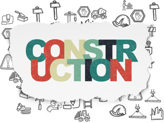 Fototapeta premium Constructing concept: Construction on Torn Paper background