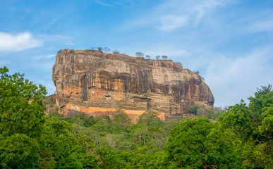 Fototapeta na wymiar Sigiriya Rock Fortress 5 Century Ruined Castle That Is Unesco Listed As A World Heritage Site In Sri Lanka