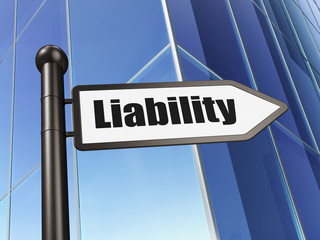 Insurance concept: sign Liability on Building background