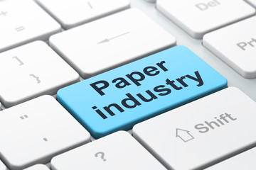 Manufacuring concept: Paper Industry on computer keyboard background