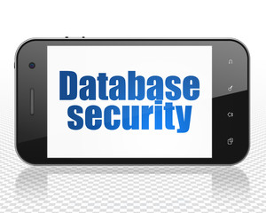 Software concept: Smartphone with Database Security on display