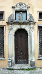 Fototapeta na wymiar Beautiful old wooden door, Gdansk, Poland