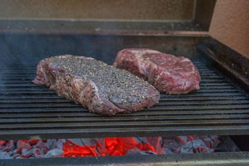 black angus file steak on barbecue