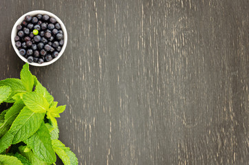 Blueberries and mint