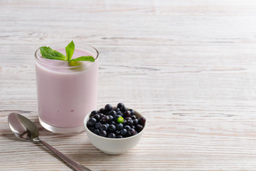 Homemade blueberry yogurt