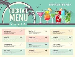 Fotobehang Flat style cocktail menu design © annbozhko
