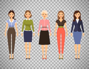 Fototapeta premium Beautiful women in different outfits