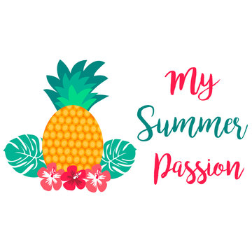 My Summer passion card with juicy pineapple