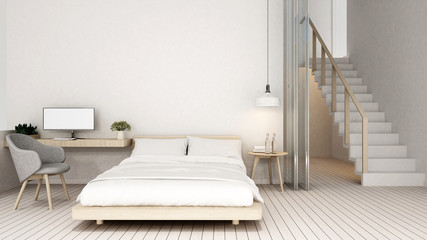 bedroom and workplace in home or condominium - 3D Rendering