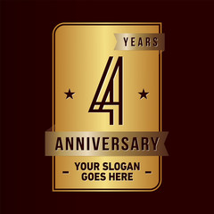 4 years anniversary design template. Vector and illustration.

