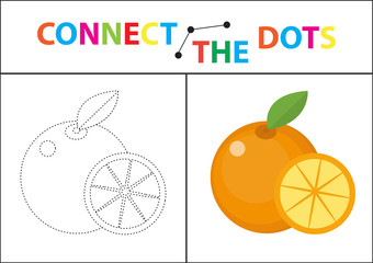 Children s educational game for motor skills. Connect the dots picture. For children of preschool age. Circle on the dotted line and paint. Coloring page. Vector illustration