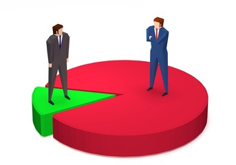 Businessmen standing on chart