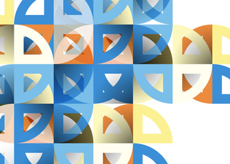 Cut paper circles, mosaic mix geometric pattern design