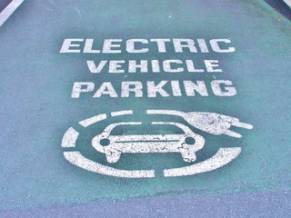 Electric vehicle parking space in Dublin, Ireland.