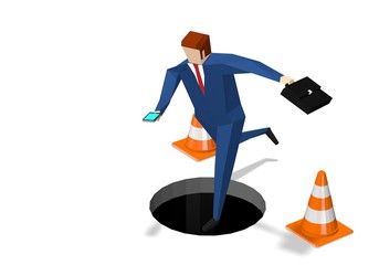Man in hole
