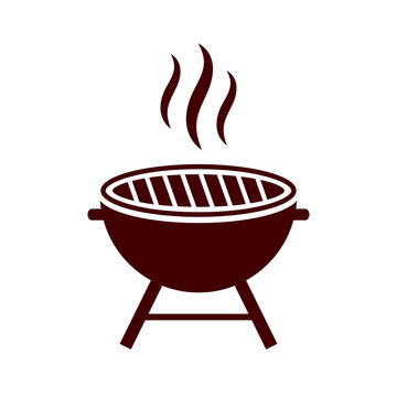 brown barbecue grill with smoke clip art preview