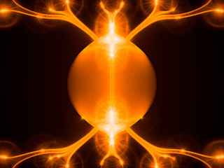 Fototapeta na wymiar Beautiful golden abstract cosmic energy field render