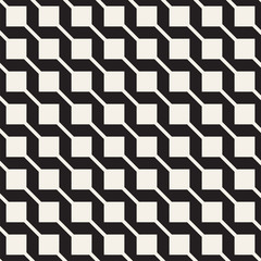 Abstract geometric lines lattice pattern. Seamless vector background. Black and white simple repeating texture.