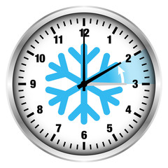 Winterzeit Schneeflocke innen Ziffern