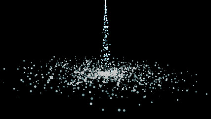 Sprinkle gold dust on a black background with copy space.