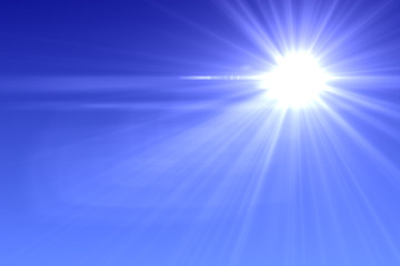 Obraz premium Sun burst and blue sky