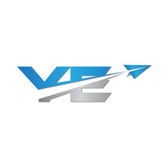 YE initial letter logo origami paper plane