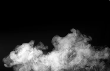 Papier Peint photo Lavable Fumée Texture of White Smoke on a black background
