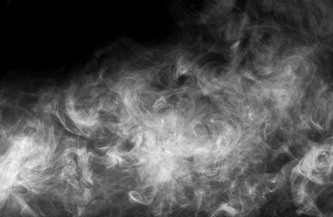 White smoke on a black background