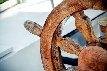 Steering wheel Handwheel ship close up © mari1408