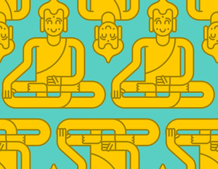 Buddha golden statue pattern. Meditation and enlightenment background. magic attraction ornamrnt