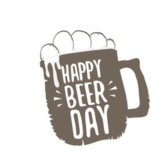 happy beer day vector graphic poster.