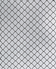 Metal grille fence in black and white tone.