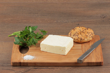 Preparing breakfast with cheese